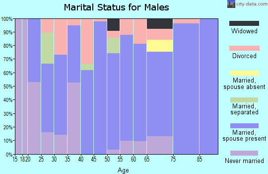 Zip code 50170 marital status for males