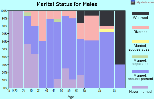 Zip code 50174 marital status for males