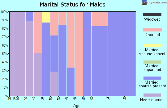 Zip code 50264 marital status for males