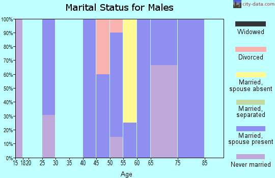 Zip code 50433 marital status for males