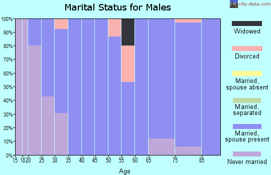 Zip code 50435 marital status for males