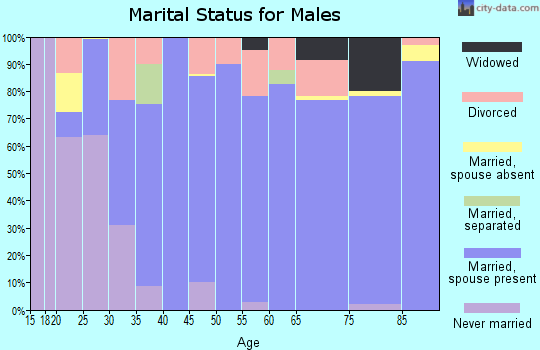 Zip code 50438 marital status for males