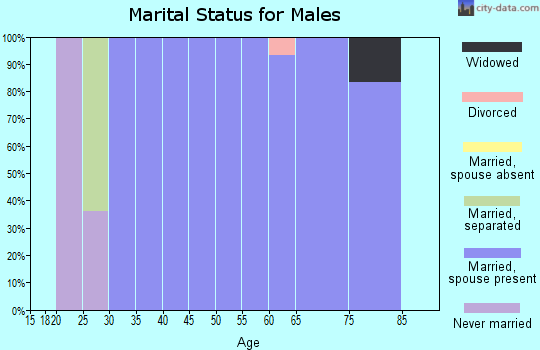 Zip code 50444 marital status for males