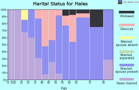 Zip code 50464 marital status for males
