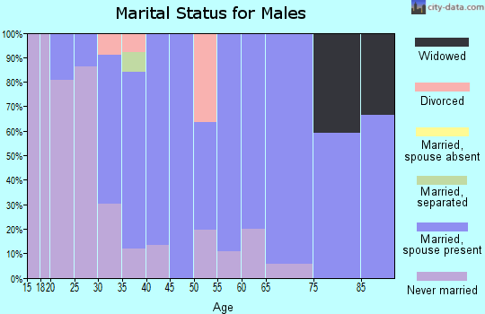 Zip code 50535 marital status for males