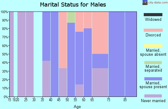Zip code 50571 marital status for males