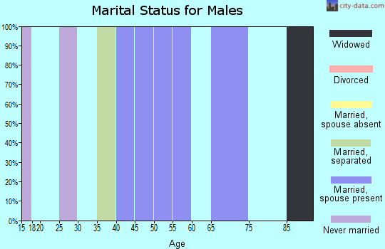 Zip code 50573 marital status for males