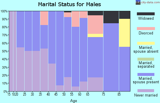 Zip code 50575 marital status for males
