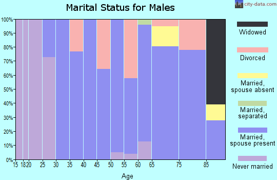 Zip code 50581 marital status for males