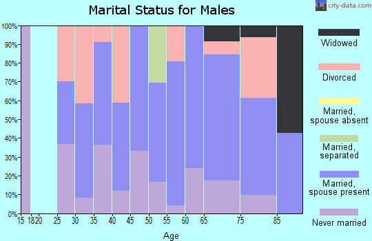Zip code 50585 marital status for males