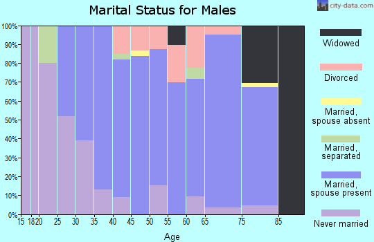 Zip code 50602 marital status for males
