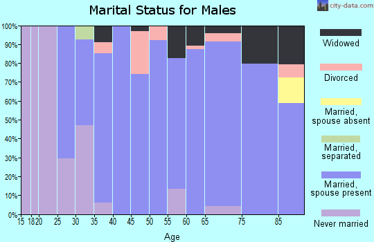Zip code 50604 marital status for males