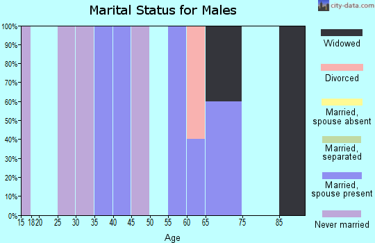 Zip code 50605 marital status for males