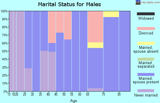 Zip code 50607 marital status for males