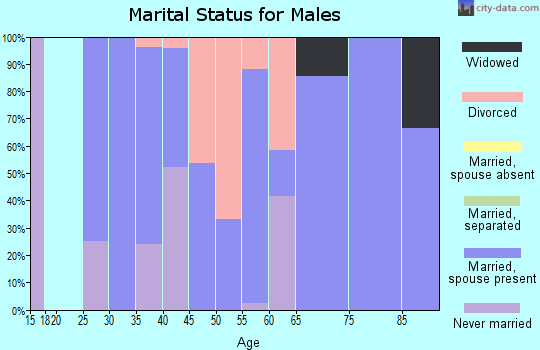 Zip code 50609 marital status for males