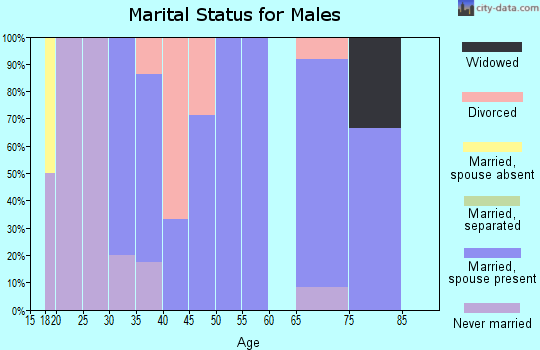 Zip code 50611 marital status for males