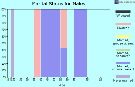 Zip code 50612 marital status for males