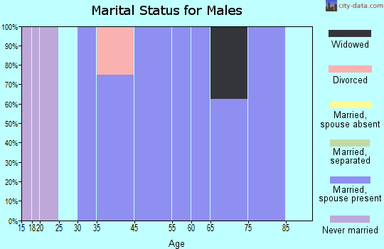Zip code 50623 marital status for males
