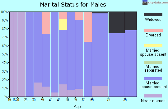 Zip code 50624 marital status for males