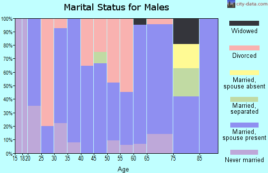 Zip code 50625 marital status for males