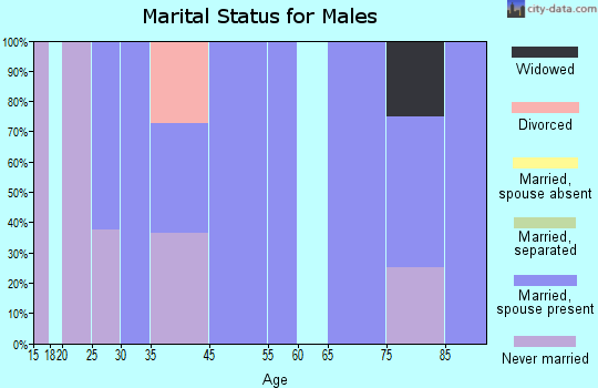 Zip code 50631 marital status for males