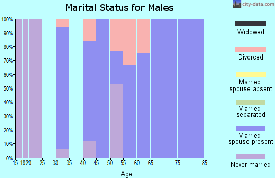 Zip code 50633 marital status for males