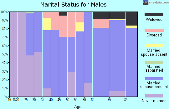 Zip code 50636 marital status for males