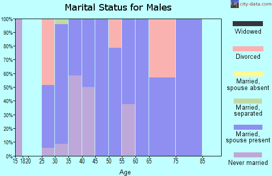 Zip code 50654 marital status for males