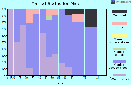 Zip code 50655 marital status for males
