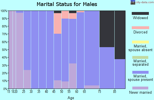 Zip code 50668 marital status for males