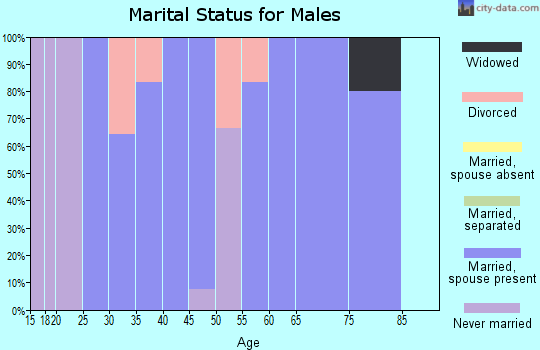 Zip code 50673 marital status for males
