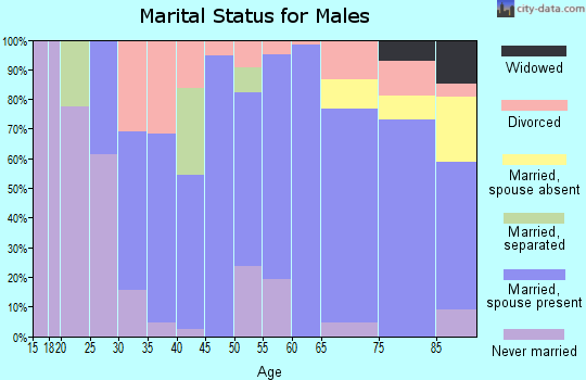 Zip code 50674 marital status for males
