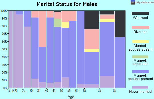 Zip code 50675 marital status for males