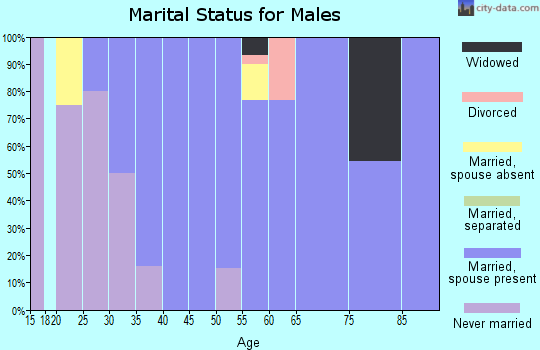 Zip code 50681 marital status for males