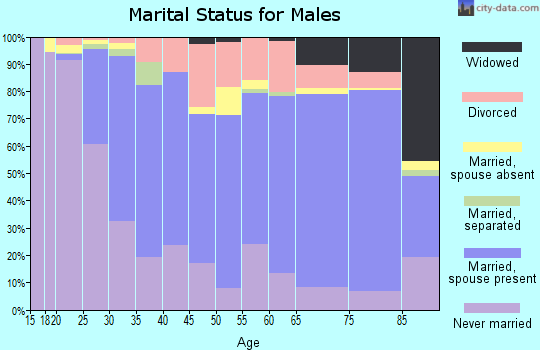 Zip code 50702 marital status for males