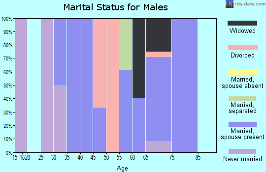 Zip code 50861 marital status for males