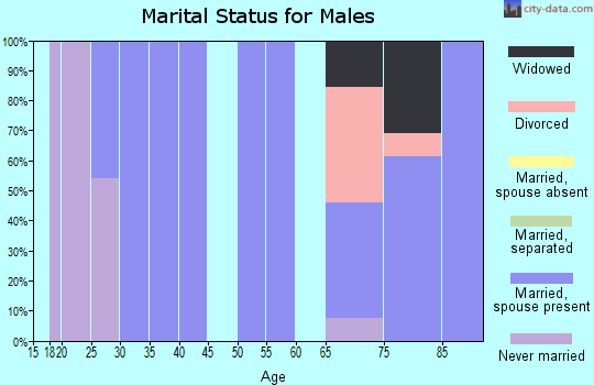 Zip code 50863 marital status for males
