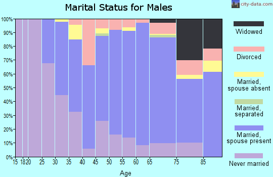 Zip code 51401 marital status for males