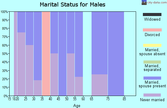 Zip code 51444 marital status for males