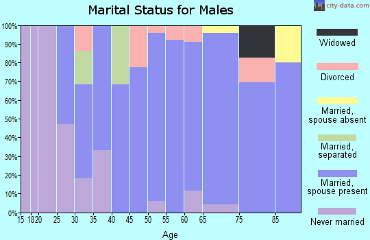 Zip code 51461 marital status for males