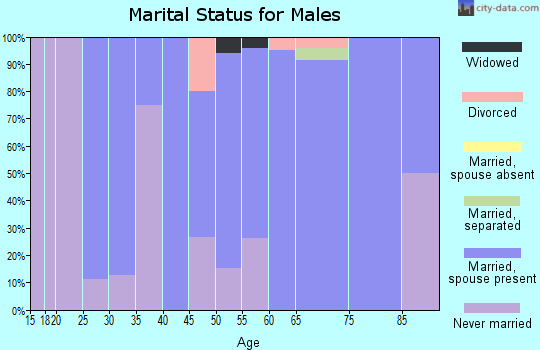 Zip code 51463 marital status for males