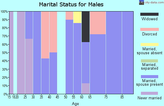 Zip code 51631 marital status for males