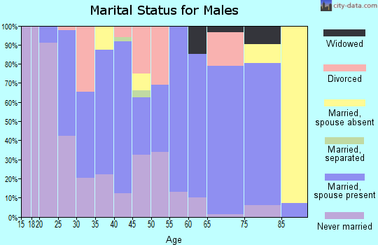 Zip code 51652 marital status for males