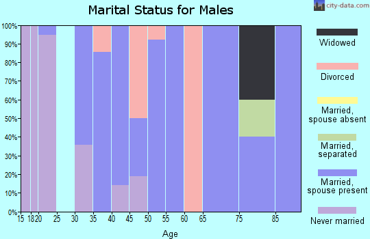 Zip code 51654 marital status for males