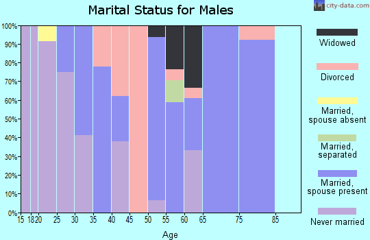 Zip code 52030 marital status for males