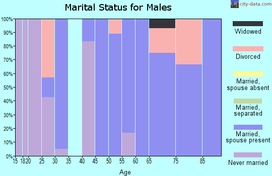 Zip code 52038 marital status for males