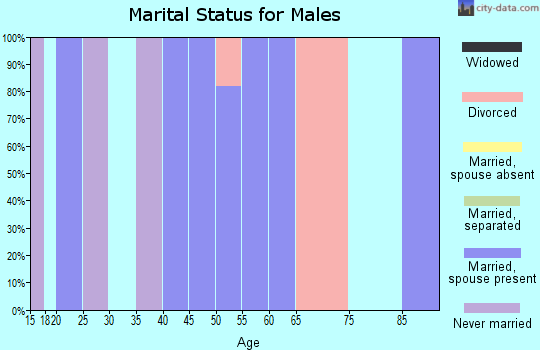 Zip code 52044 marital status for males