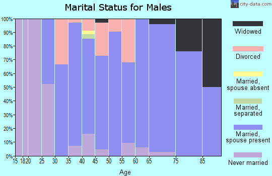 Zip code 52045 marital status for males