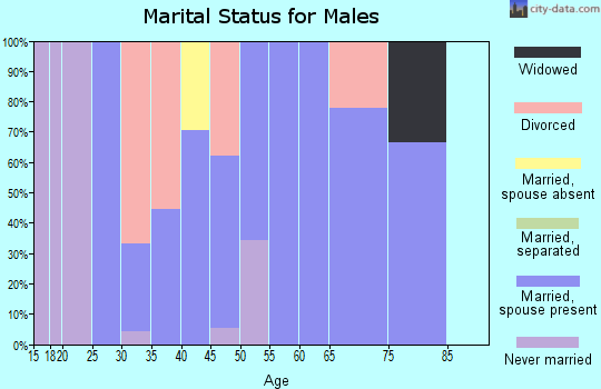 Zip code 52050 marital status for males