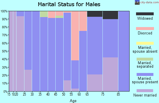 Zip code 52053 marital status for males